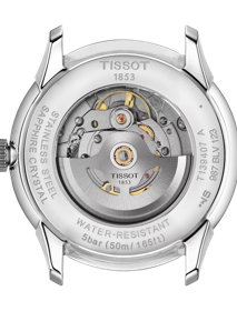 Back view of the watch case Tissot Chemin Des Tourelles Powermatic 80 42mm