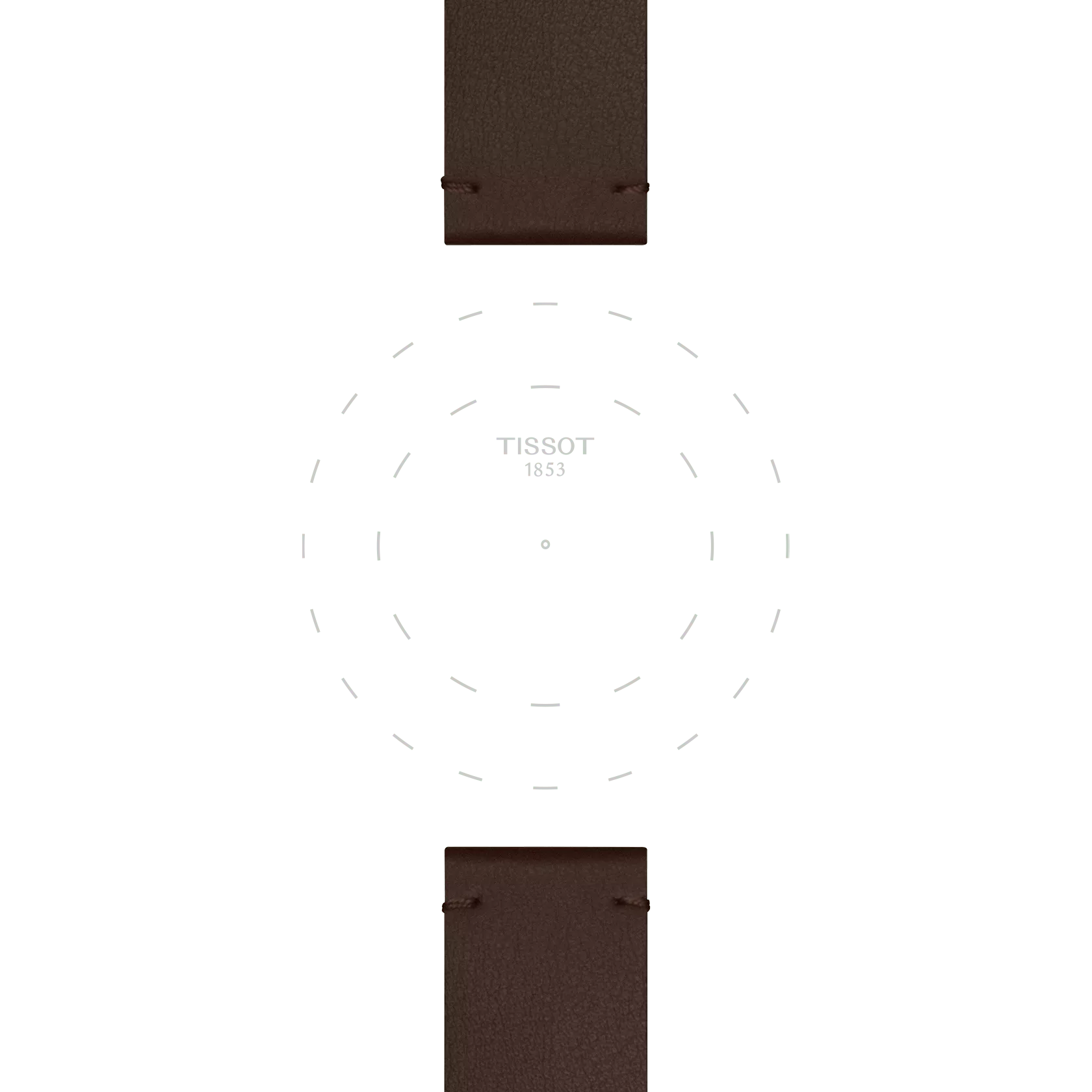 Focus on the lugs of Tissot Official Brown Synthetic Strap Lugs 20 mm