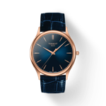 Vue de face de la montre Tissot Excellence 18K Gold avec ombre