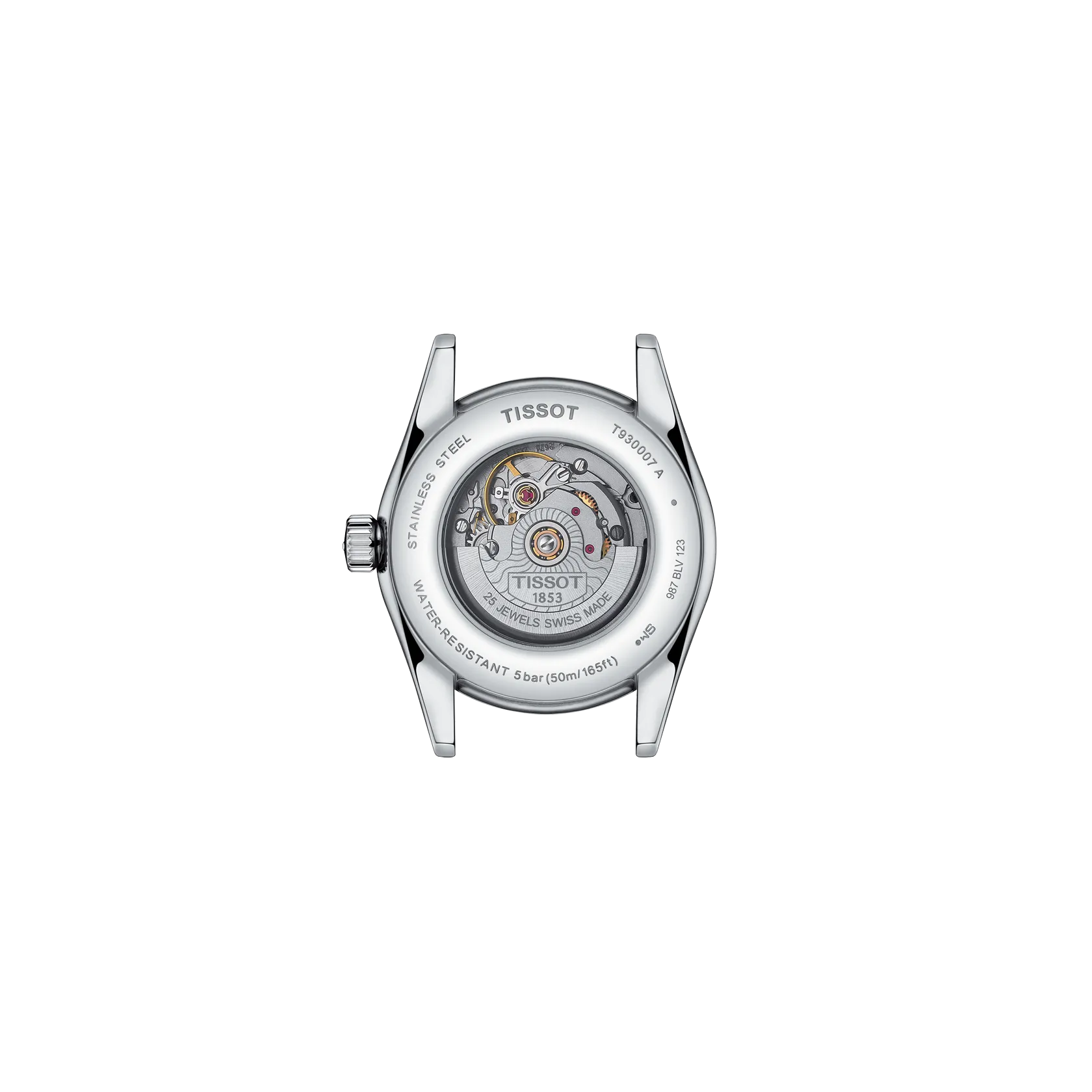 Back view of the watch case Tissot T-My Lady Gold 29mm