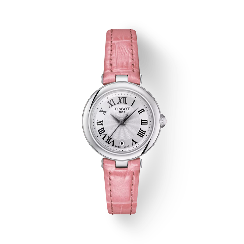 มุมมองด้านหน้าของนาฬิกา Tissot Bellissima Small lady พร้อมเงา