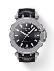Front view of the watch Tissot T-Race Swissmatic with shadow