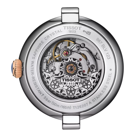 Back view of the watch case Tissot Bellissima Automatic