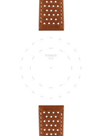 Focus on the lugs of Tissot Official Light Brown Leather Strap Lugs 20 mm