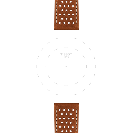 Focus on the lugs of 天梭浅棕色皮革表带