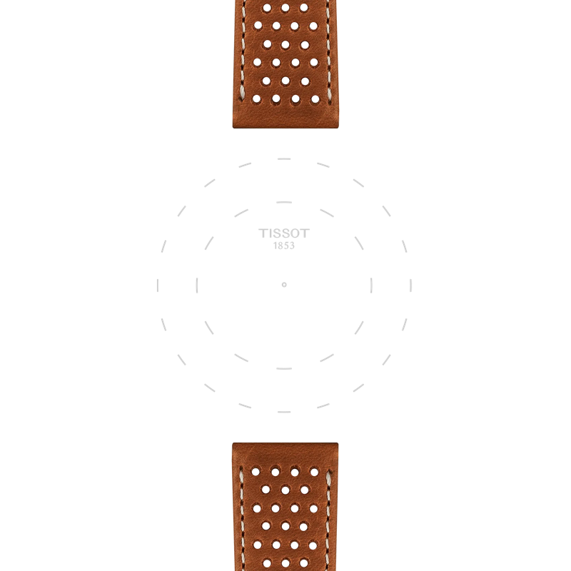 TISSOT オフィシャル ライト ブラウン レザー ストラップ ラグ 20 mmのラグのフォーカス