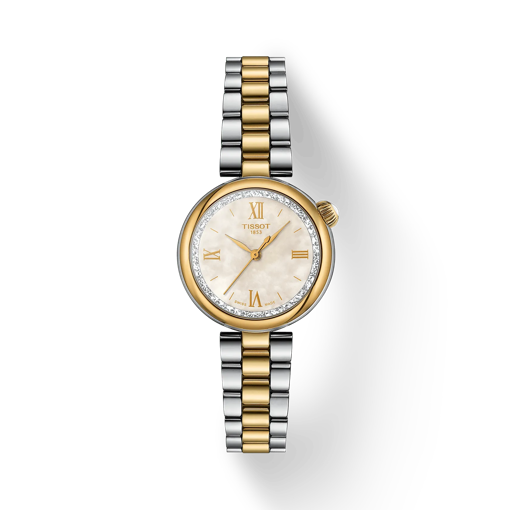 Vue de face de la montre Tissot Desir avec ombre