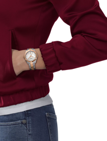 Simulation of the watch Tissot PR 100 Sport Chic on a wrist