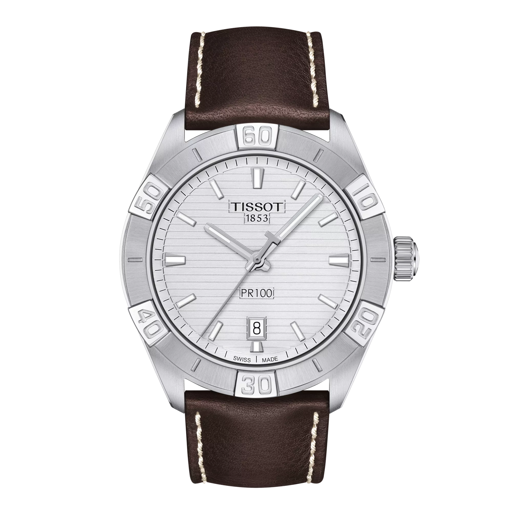 Front view of the watch Tissot PR 100 Sport Gent