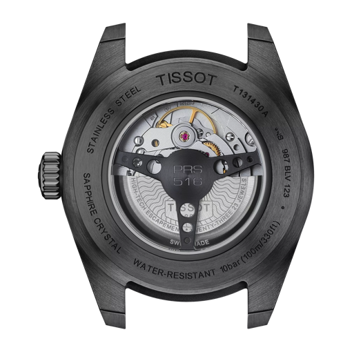 Back view of the watch case Tissot PRS 516 Powermatic 80