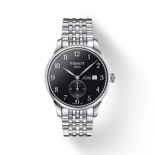 Front view of the watch Tissot Le Locle Automatique Petite Seconde with shadow