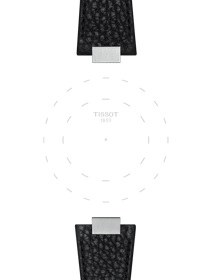 Focus on the lugs of Tissot Official Black PRX 35mm Leather Strap