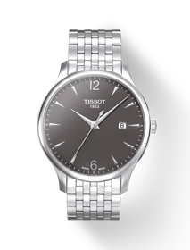 Front view of the watch Tissot Tradition with shadow