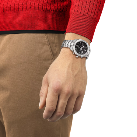 Simulation of the watch Tissot PR 100 Sport Gent Chronograph on a wrist