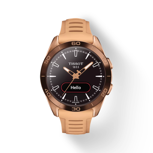 Front view of the watch Tissot T-Touch Connect Sport with shadow