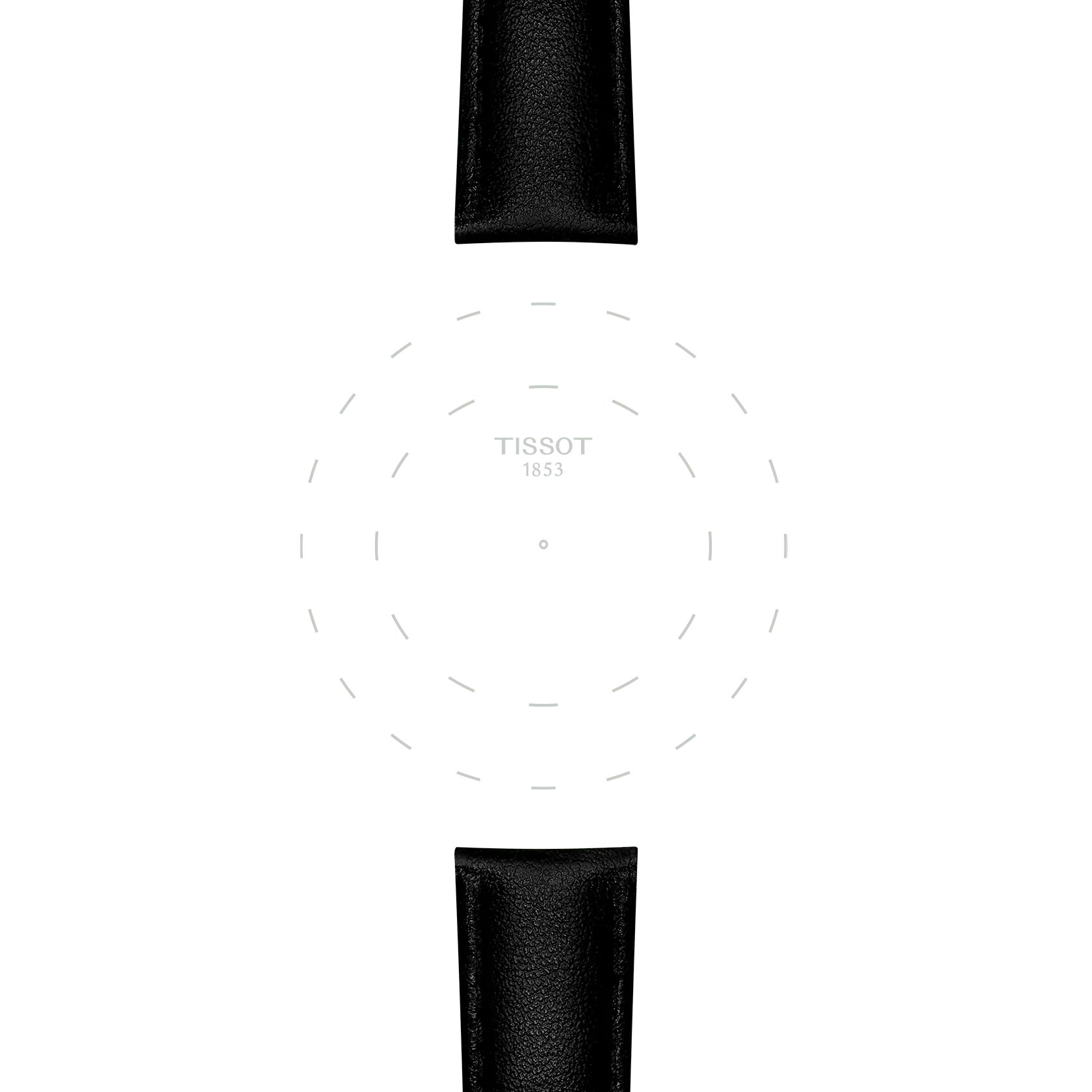 Focus on the lugs of Tissot Official Black Synthetic Strap Lugs 18 mm