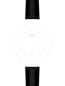 Focus on the lugs of Czarny wegański syntetyczny pasek Tissot 18 mm