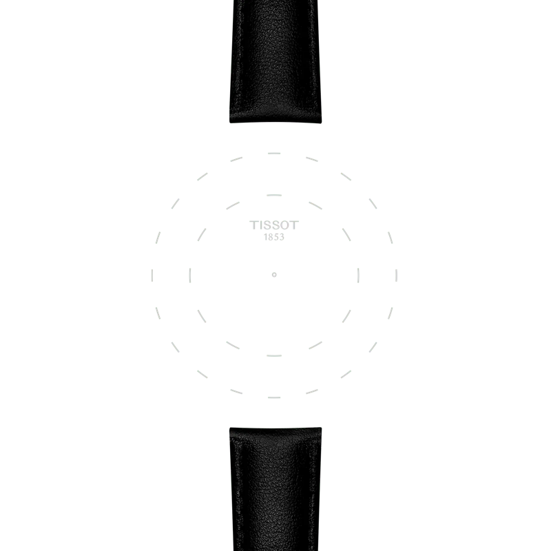 Focus on the lugs of Tissot Official Black Synthetic Strap Lugs 18 mm