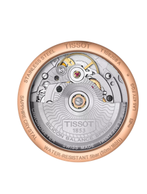 Back view of the watch case Tissot Ballade Powermatic 80 COSC Lady