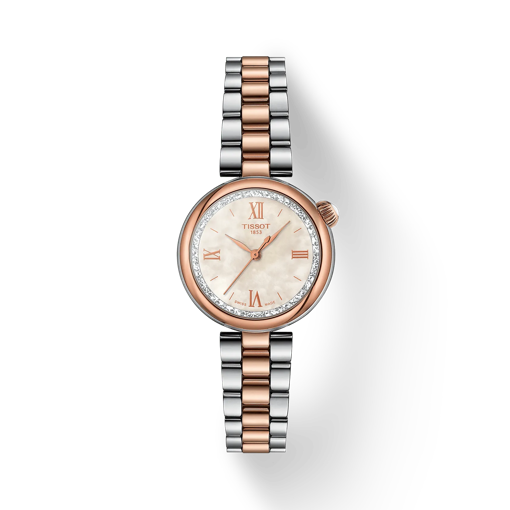 Front view of the watch 티쏘 데지르 28mm with shadow