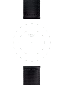 Focus on the lugs of Tissot Official Black Textile Strap Lugs 22 mm