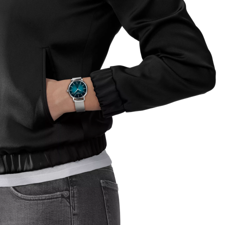 Simulation of the watch Tissot Everytime 34mm on a wrist