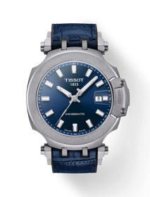 Front view of the watch Tissot T-Race Swissmatic with shadow