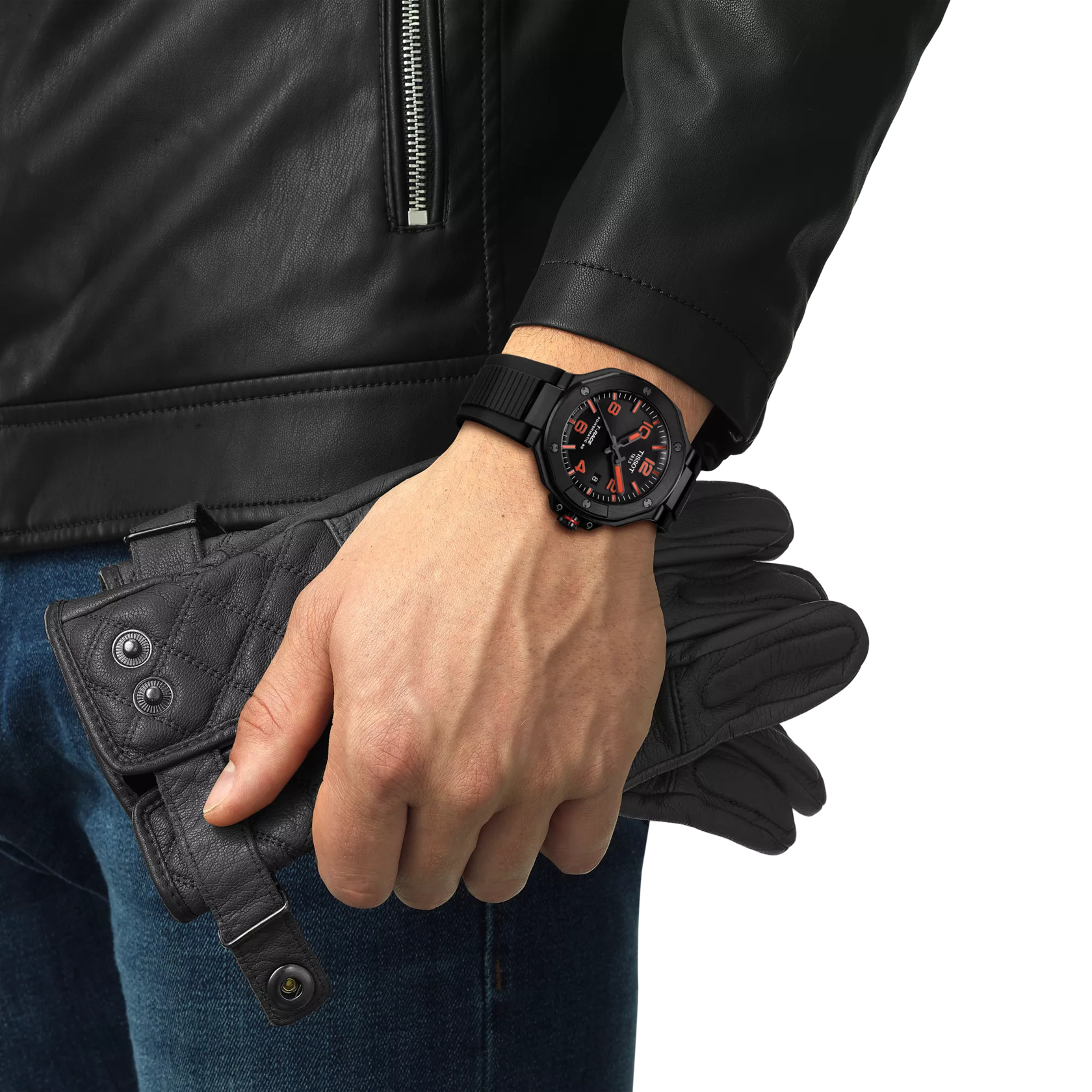 Simulation of the watch Tissot T-Race Powermatic 80 on a wrist