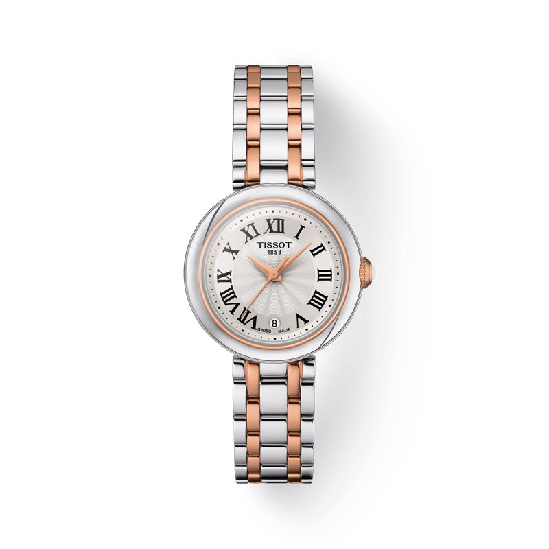Front view of the watch Tissot Bellissima Small Lady with shadow