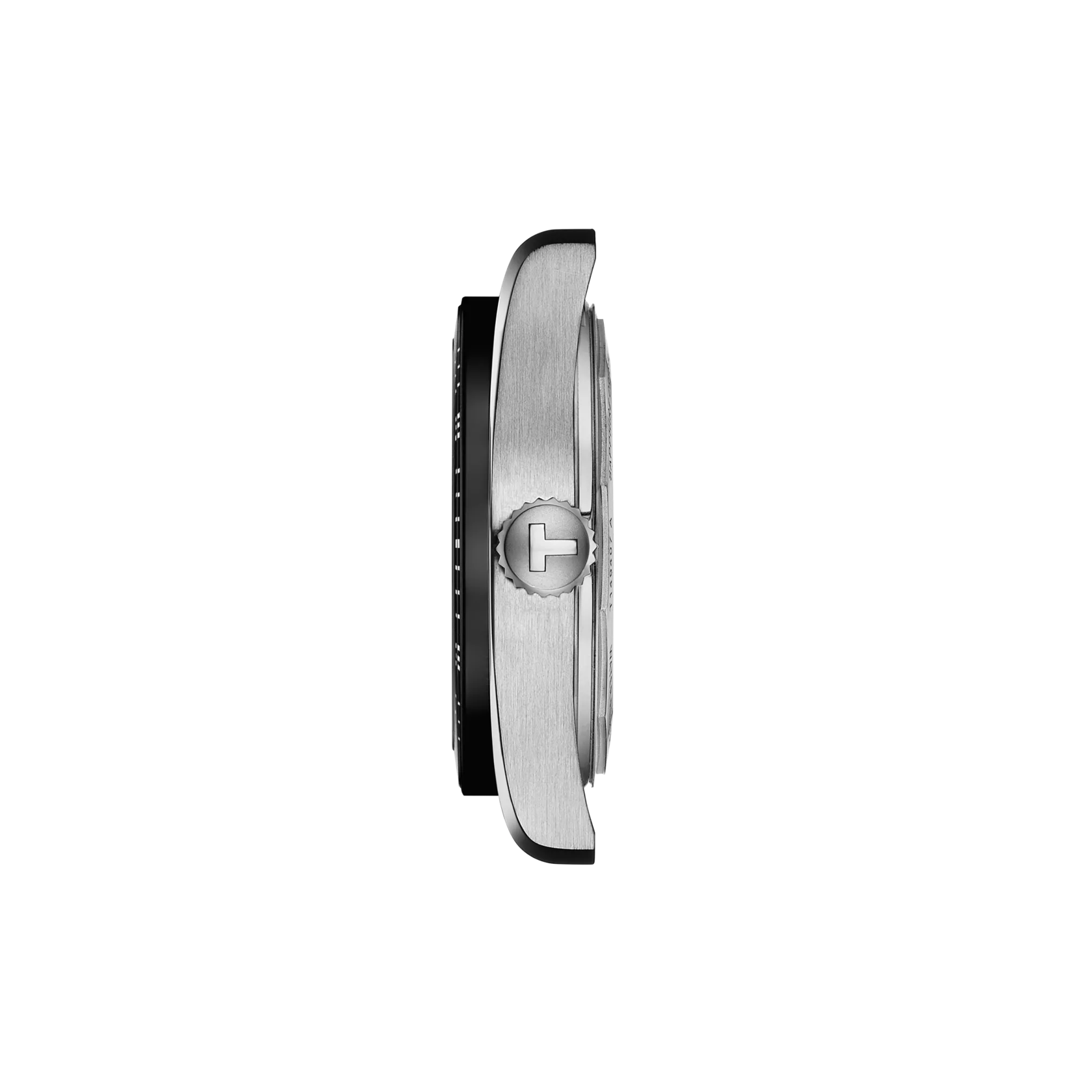 Profile view of the watch case Tissot PR516 Powermatic 80