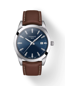 Front view of the watch Tissot Gentleman with shadow