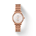 Front view of the watch Tissot Carson Premium Automatic Lady with shadow