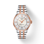 Vue de face de la montre Tissot Chemin des Tourelles Powermatic 80 Lady avec ombre