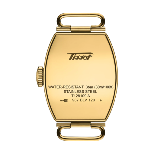 Vista posterior de la caja del reloj Tissot Heritage Porto Small lady