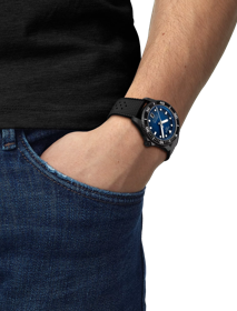 Simulation of the watch Tissot Seastar 1000 Powermatic 80 40mm on a wrist