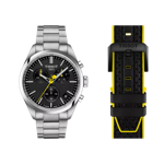 Vue de face de la montre Tissot PR 100 Tour de France 40mm avec ombre