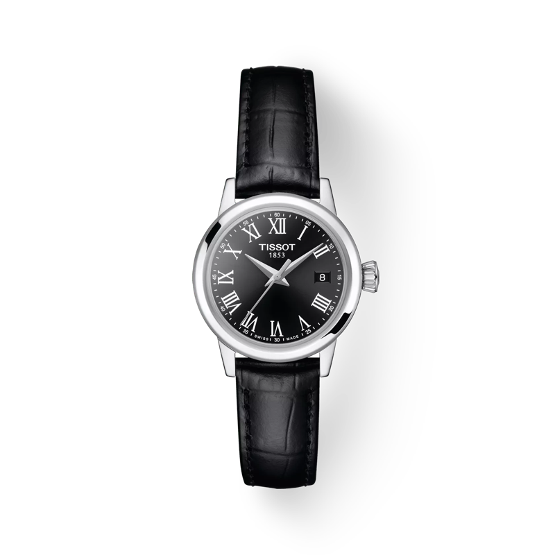 Vue de face de la montre Tissot Classic Dream Lady avec ombre