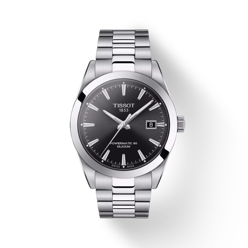 Tissot ジェントルマン オートマティック パワーマティック80 シリシウム の正面図・影あり