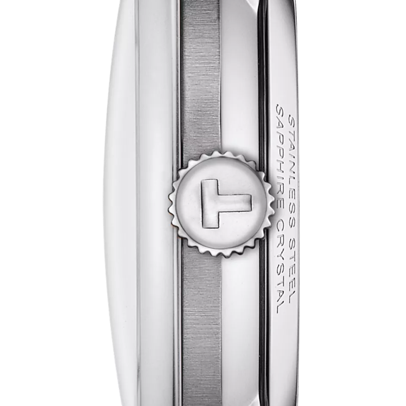 Profile view of the watch case Tissot Chemin Des Tourelles Squelette