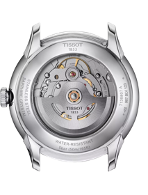 Back view of the watch case Tissot Chemin des Tourelles Powermatic 80 39 mm