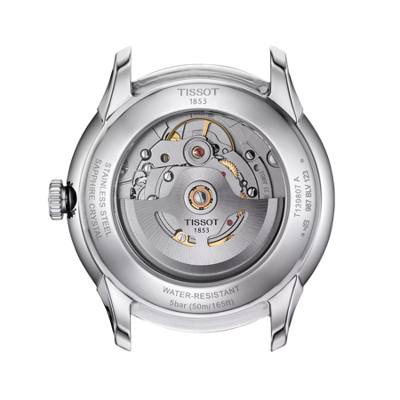 Back view of the watch case Tissot 杜魯爾系列自動款39mm