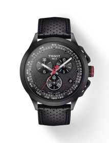 Front view of the watch Tissot T-Race Cycling Giro d'Italia  2022 Special Edition with shadow