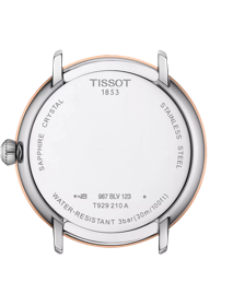 Back view of the watch case Tissot Glendora 18K Gold