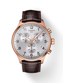 Front view of the watch Tissot Chrono XL Classic with shadow