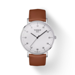 Front view of the watch Tissot Everytime 42mm with shadow