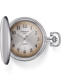 Front view of the watch Tissot Savonnette with shadow