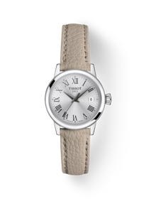 Front view of the watch Tissot Classic Dream Lady with shadow