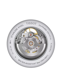 Back view of the watch case Tissot Tradition Powermatic 80 Open Heart