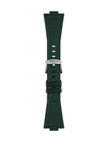 Front view of Tissot Official PRX 40mm Dark Green Rubber Strap