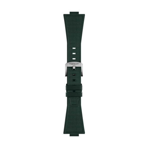 Front view of Tissot Official PRX 40mm Dark Green Rubber Strap